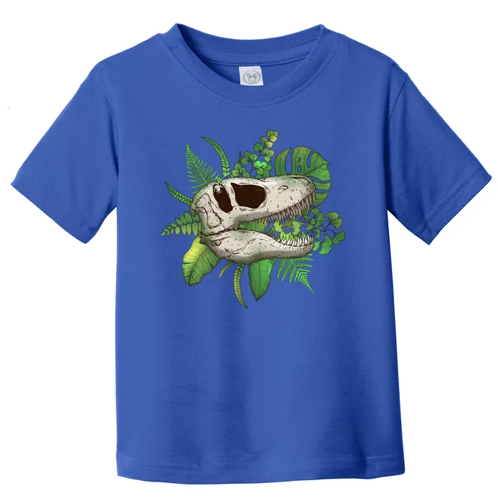 Tropical TRex Dinosaur Skull Toddler T-Shirt