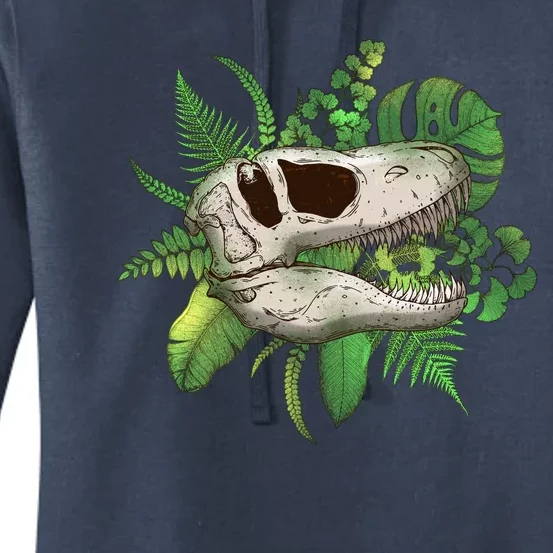 Tropical TRex Dinosaur Skull Women's Pullover Hoodie