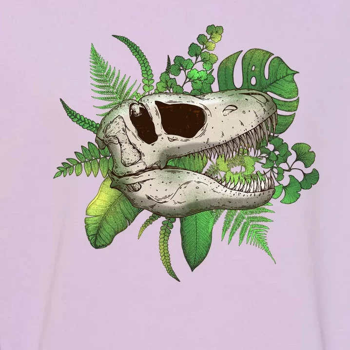 Tropical TRex Dinosaur Skull Garment-Dyed Sweatshirt