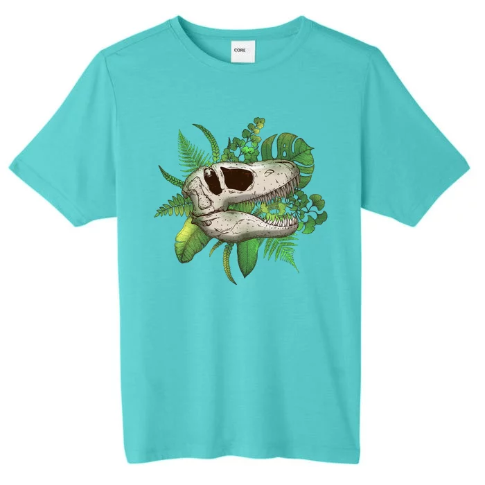 Tropical TRex Dinosaur Skull ChromaSoft Performance T-Shirt