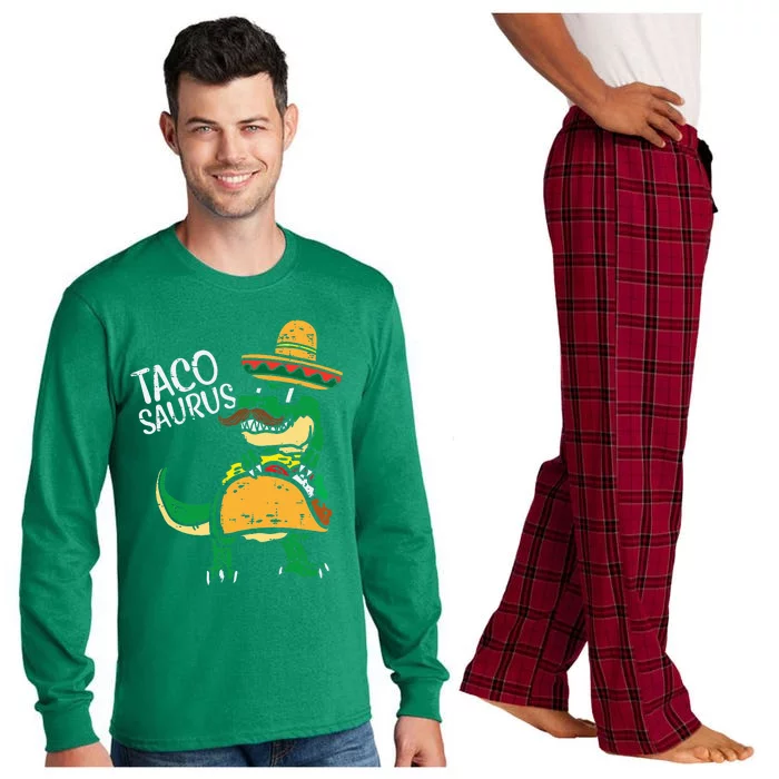 Tacosaurus Taco Dino Trex Cinco De Mayo Long Sleeve Pajama Set