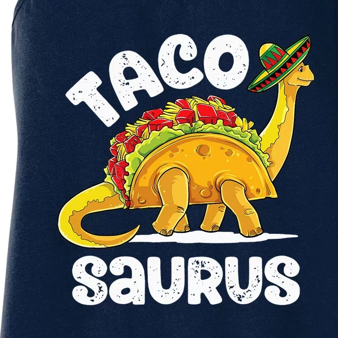 Tacosaurus Taco Dinosaur T rex Funny Cinco de Mayo Women's Racerback Tank