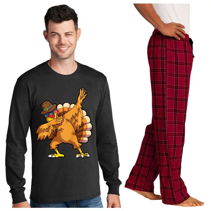 Thanksgiving Turkey Dab Dance Celebration Long Sleeve Pajama Set