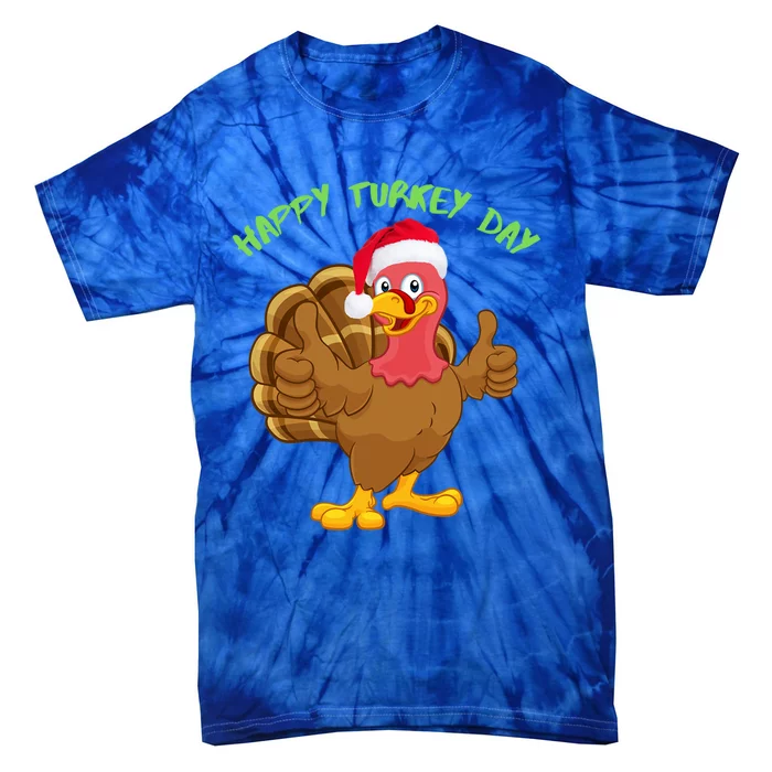 Thanksgiving Turkey Day Dabbing Funny Funny Gift Tie-Dye T-Shirt