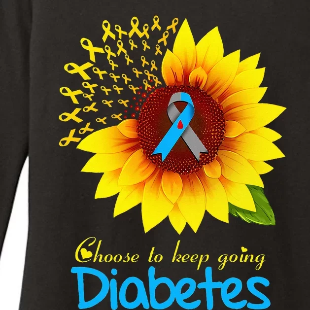 t1d t2d diabetes warrior sunflower choose to keep going Womens CVC Long Sleeve Shirt