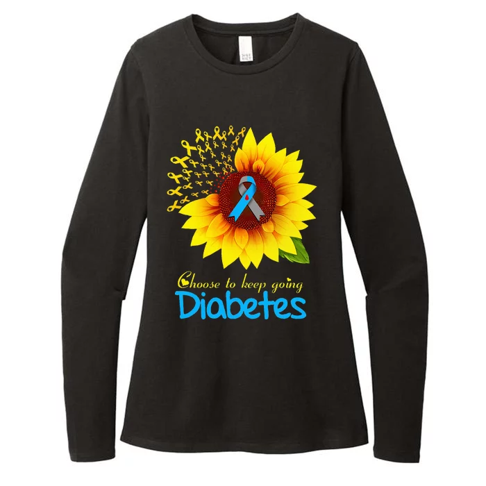 t1d t2d diabetes warrior sunflower choose to keep going Womens CVC Long Sleeve Shirt