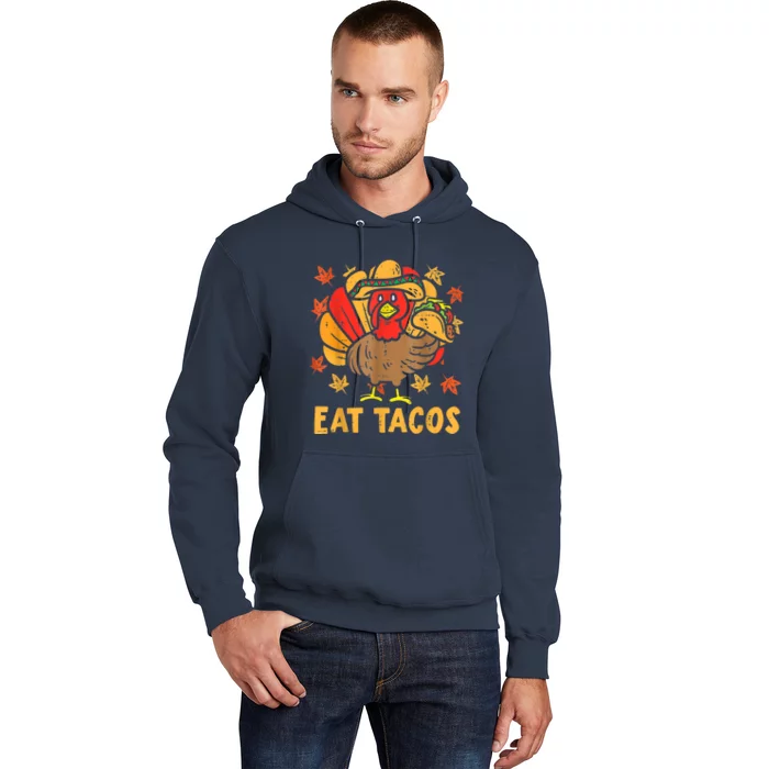 Thanksgiving Turkey Eat Tacos Funny Boys Turkey Hoodie