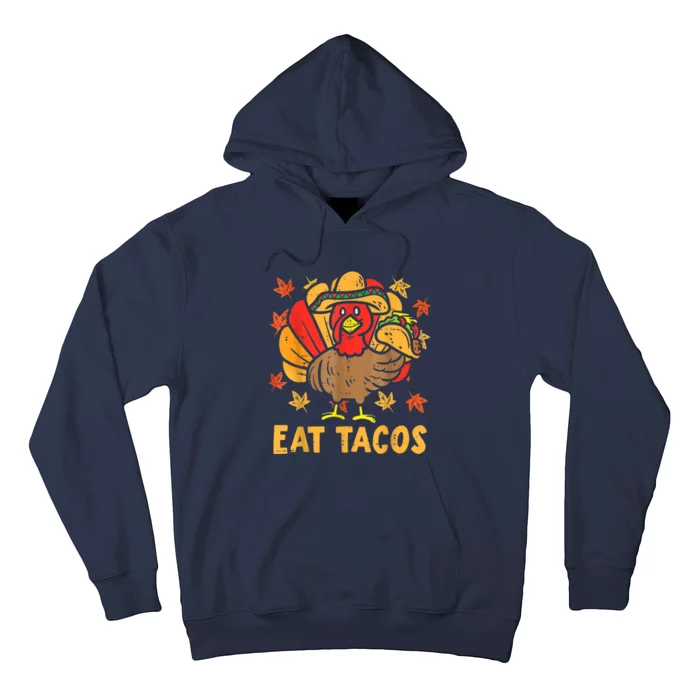 Thanksgiving Turkey Eat Tacos Funny Boys Turkey Hoodie