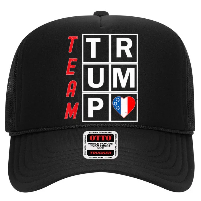 Team Trump Election Design Pro Republican Party High Crown Mesh Trucker Hat