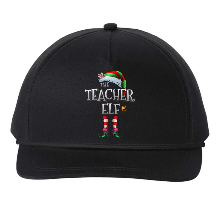 The Teacher Elf  Matching Family Funny Christmas Elf Snapback Five-Panel Rope Hat