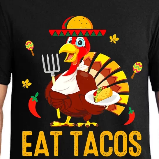 Thanksgiving Turkey Eat Tacos Funny Boys Turkey Pajama Set