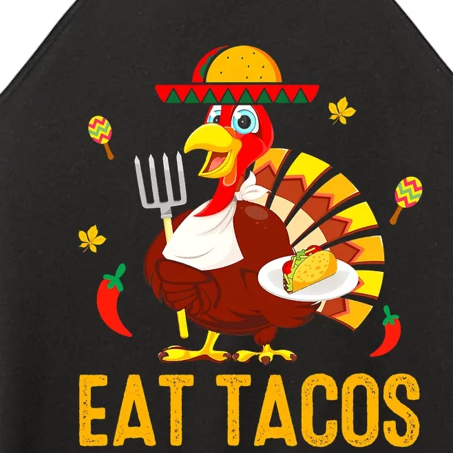 Thanksgiving Turkey Eat Tacos Funny Boys Turkey Women’s Perfect Tri Rocker Tank