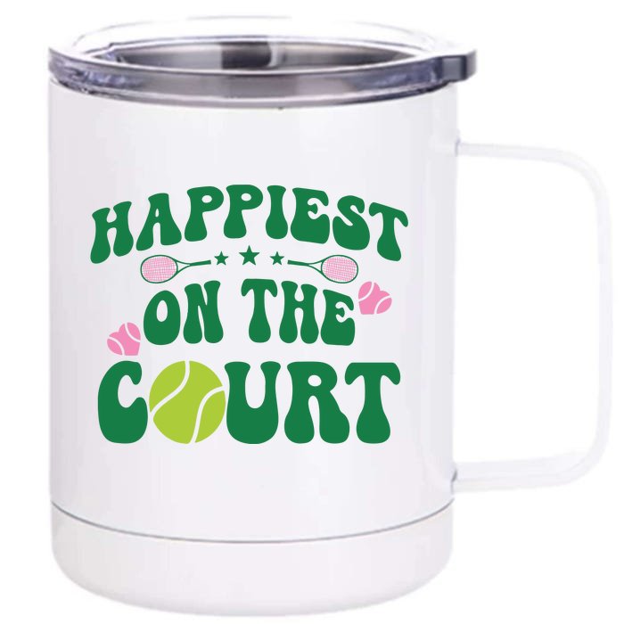 Tennis Front & Back 12oz Stainless Steel Tumbler Cup