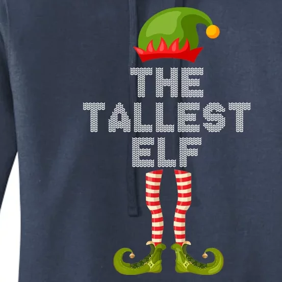 The Tallest Elf Funny Matching Christmas Women's Pullover Hoodie