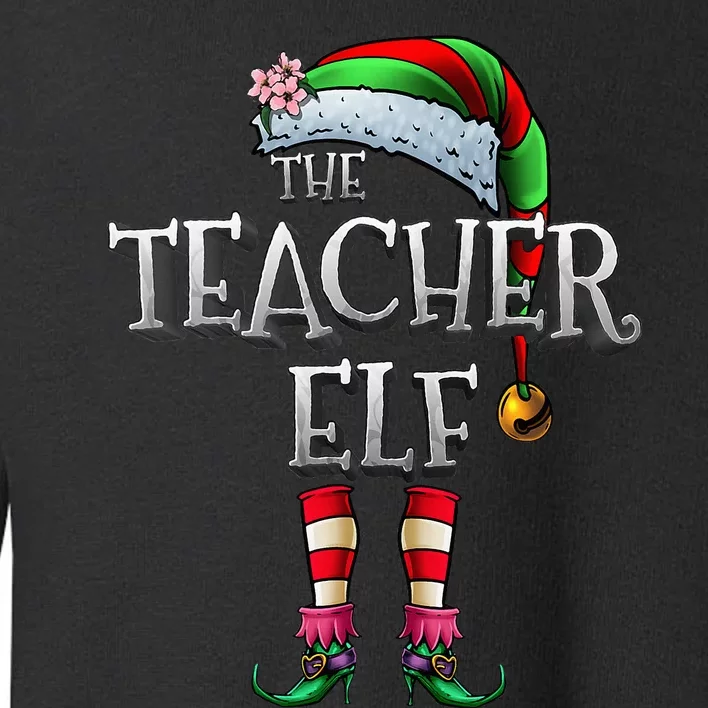 The Teacher Elf Matching Family Funny Christmas Elf Toddler Sweatshirt