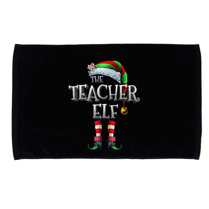 The Teacher Elf Matching Family Funny Christmas Elf Microfiber Hand Towel