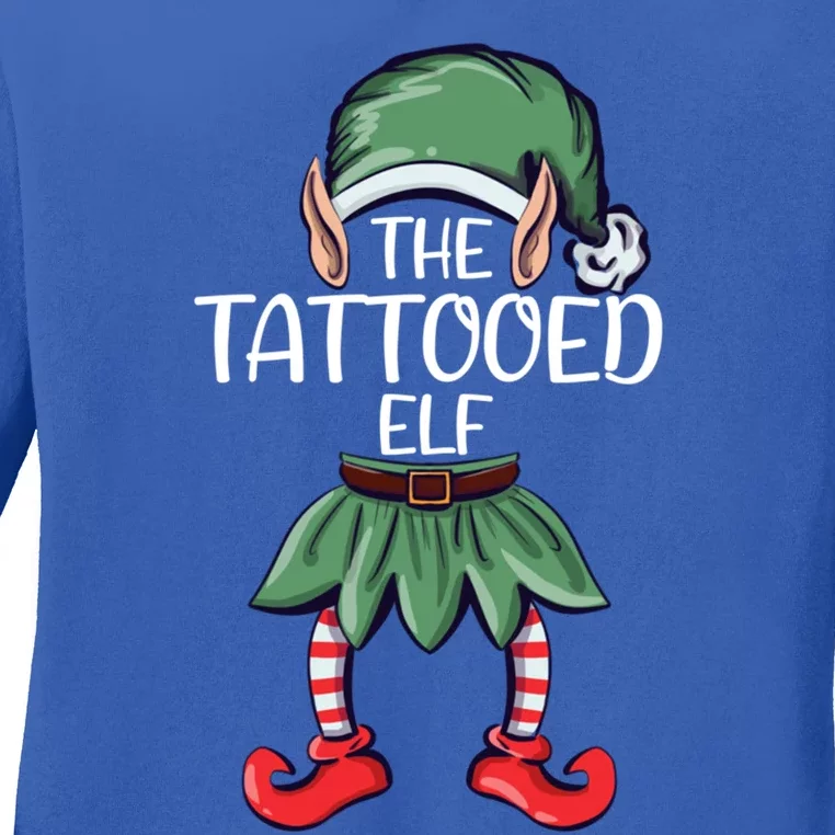 The Tattooed Elf Christmas Matching Family Group Elf Great Gift Ladies Long Sleeve Shirt