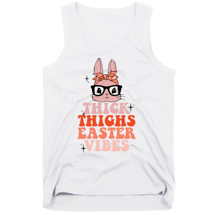 Thick Thighs Easter Vibes Bunny Spring Season Tank Top