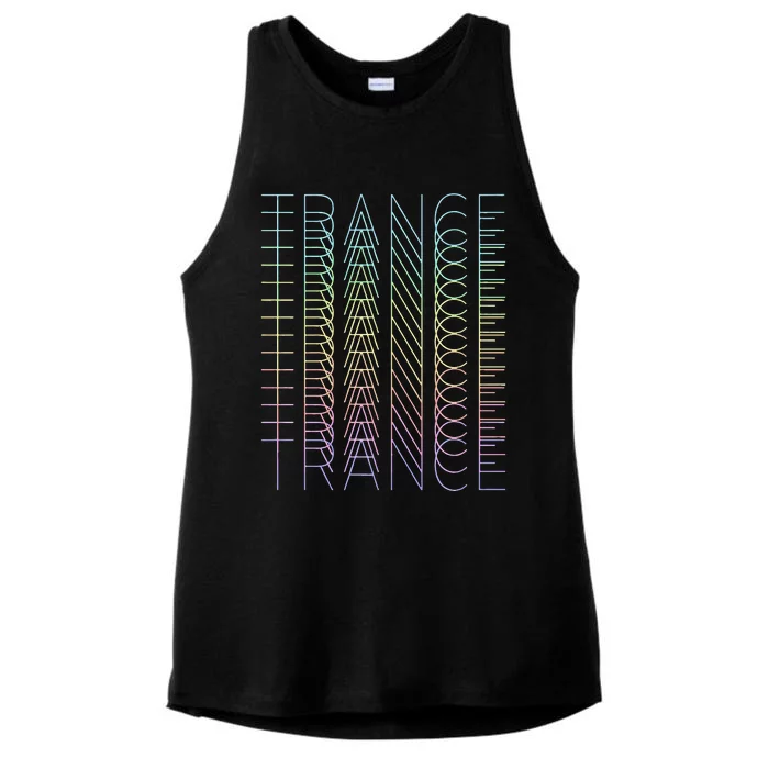 Trance Techno Edm Music Dj Rave Party Festival Ladies Tri-Blend Wicking Tank