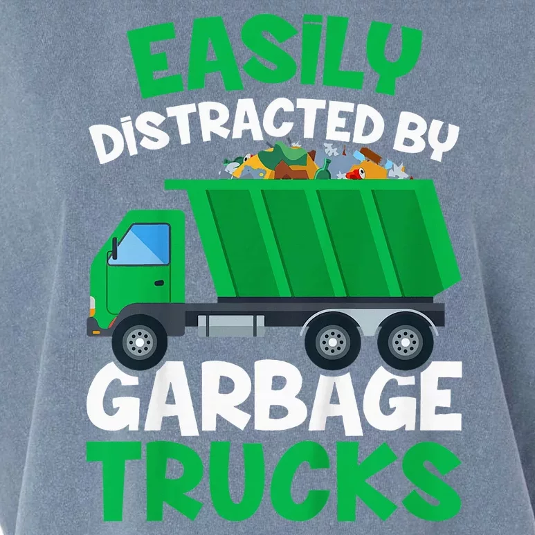 Trash Truck Easily Distracted By Garbage Trucks Garment-Dyed Women's Muscle Tee