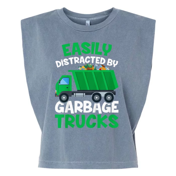 Trash Truck Easily Distracted By Garbage Trucks Garment-Dyed Women's Muscle Tee