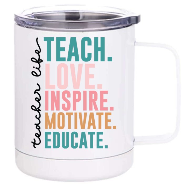 Teacher Front & Back 12oz Stainless Steel Tumbler Cup