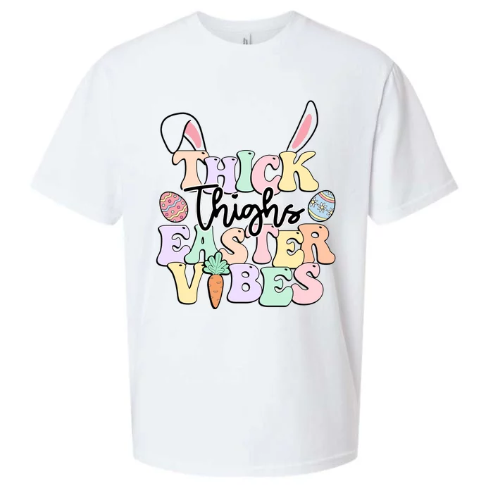 Thick Things Easter Vibes Easter Day Sueded Cloud Jersey T-Shirt