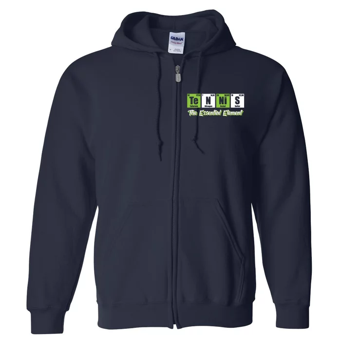 Tennis The Essential Element Funny Love Tennis Full Zip Hoodie