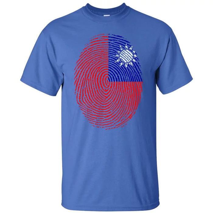 Taiwan Taiwanese Flag Dna Fingerprint Funny Gift Tall T-Shirt