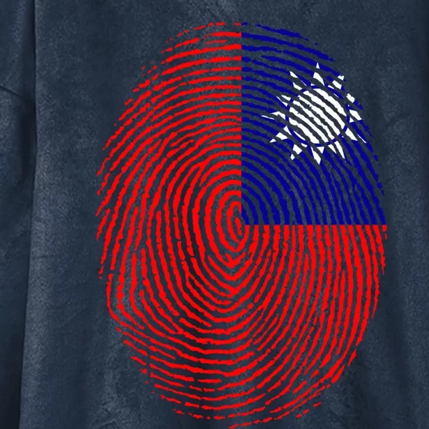 Taiwan Taiwanese Flag Dna Fingerprint Funny Gift Hooded Wearable Blanket