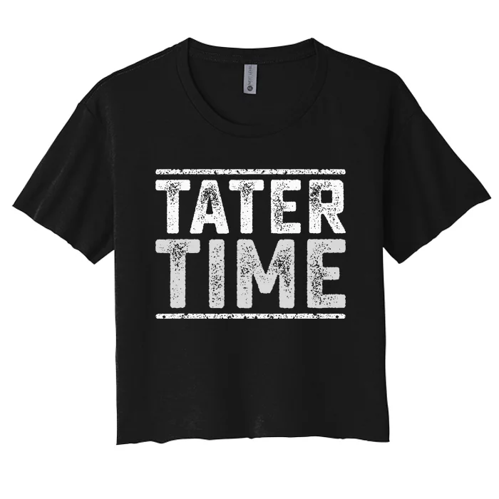 Tater Time Funny Thanksgiving Dinner Women's Crop Top Tee