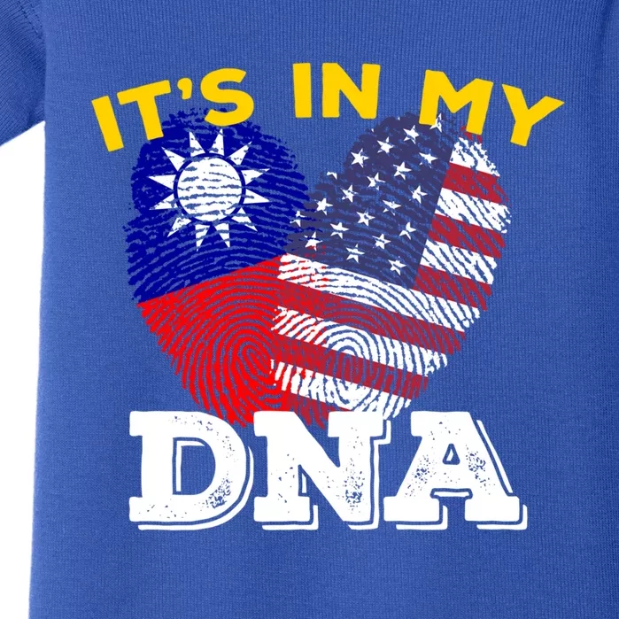 Taiwan Taiwanese Flag Proud America Imprint Dna Mix Breed Gift Baby Bodysuit