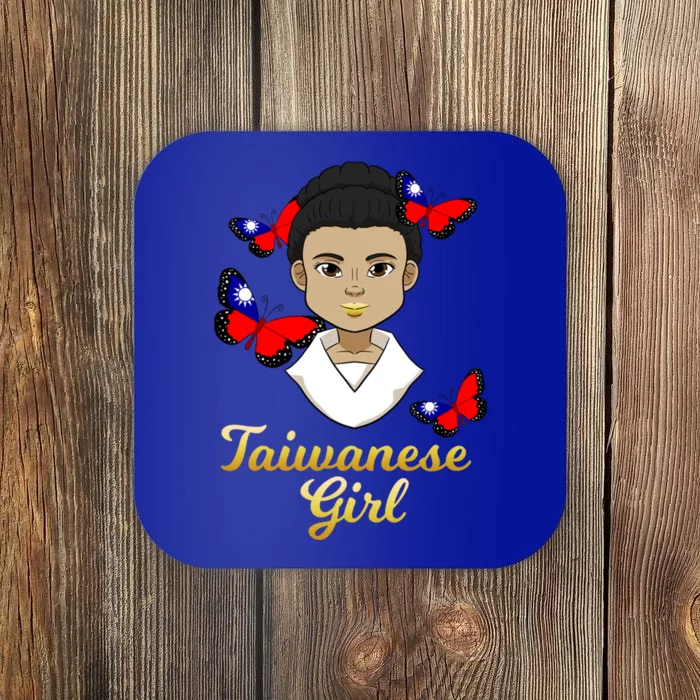 Taiwan Taiwanese Flag Proud Princess Butterfly Gift Coaster