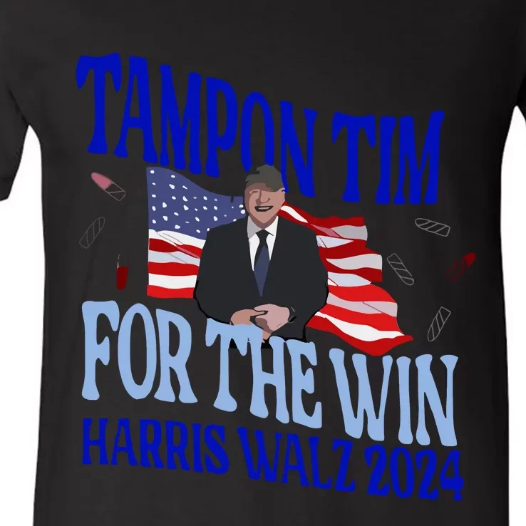 Tampon Tim For The Win Harris Walz 2024 V-Neck T-Shirt