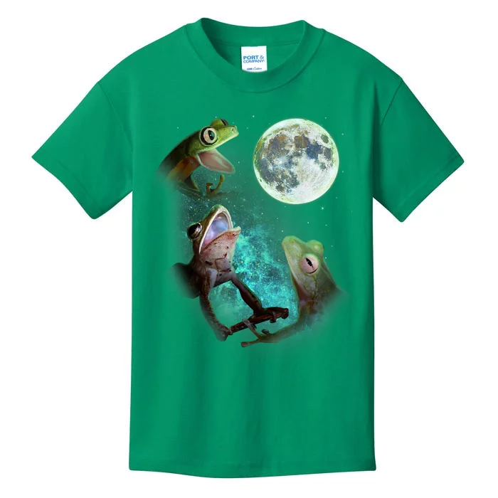 Three Tree Frogs Howl At Moon 3 Wolfs Wolves Funny Parody Kids T-Shirt