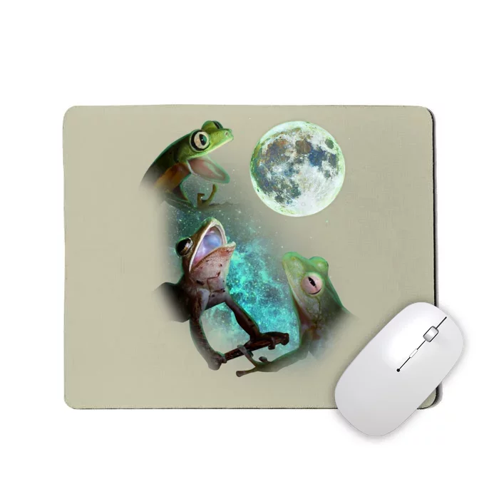 Three Tree Frogs Howl At Moon 3 Wolfs Wolves Funny Parody Mousepad