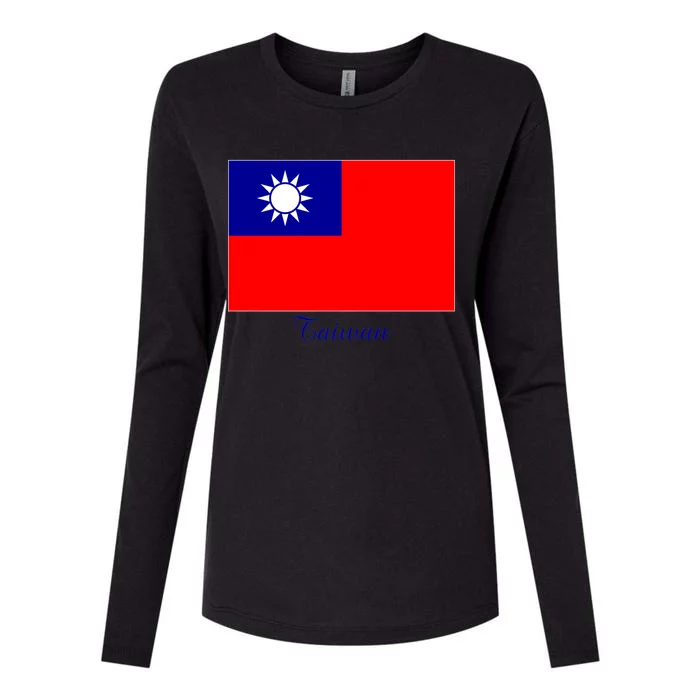 Taiwan Taiwanese Flag Souvenir Gift Womens Cotton Relaxed Long Sleeve T-Shirt