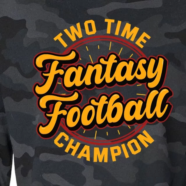 Two Time Fantasy Football Champion Champ League Draft Party Premium Cropped Pullover Crew