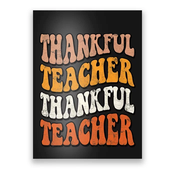 Thankful Teacher Fall Thanksgiving Elementary Classroom Poster