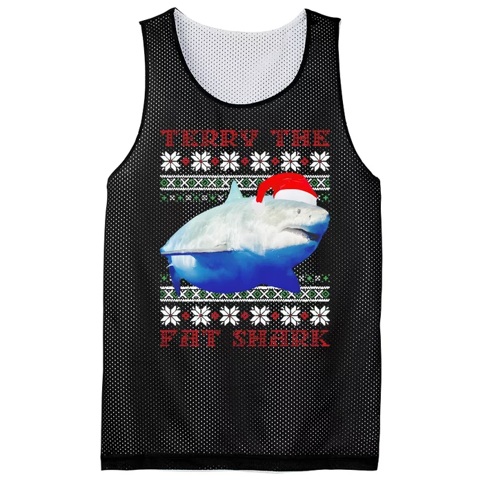 Terry The Fat Shark Christmas Mesh Reversible Basketball Jersey Tank