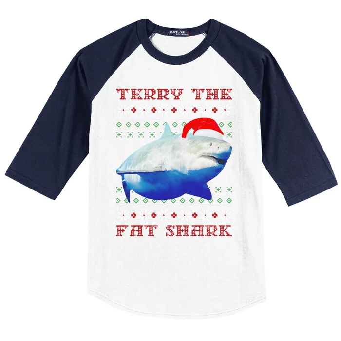 Terry The Fat Shark Christmas Baseball Sleeve Shirt