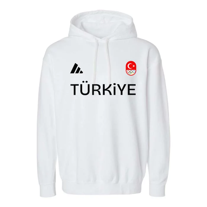 Turkiye Turkey Flag Turkish Shooting Team Sports Garment-Dyed Fleece Hoodie