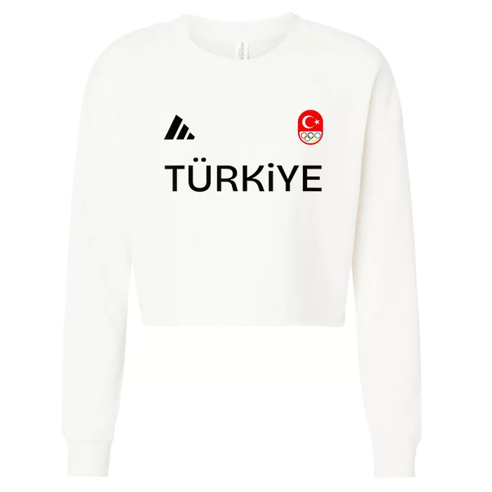 Turkiye Turkey Flag Turkish Shooting Team Sports Cropped Pullover Crew