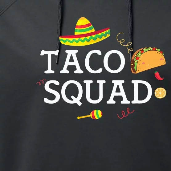 Taco Tuesday Funny Taco Squad Performance Fleece Hoodie