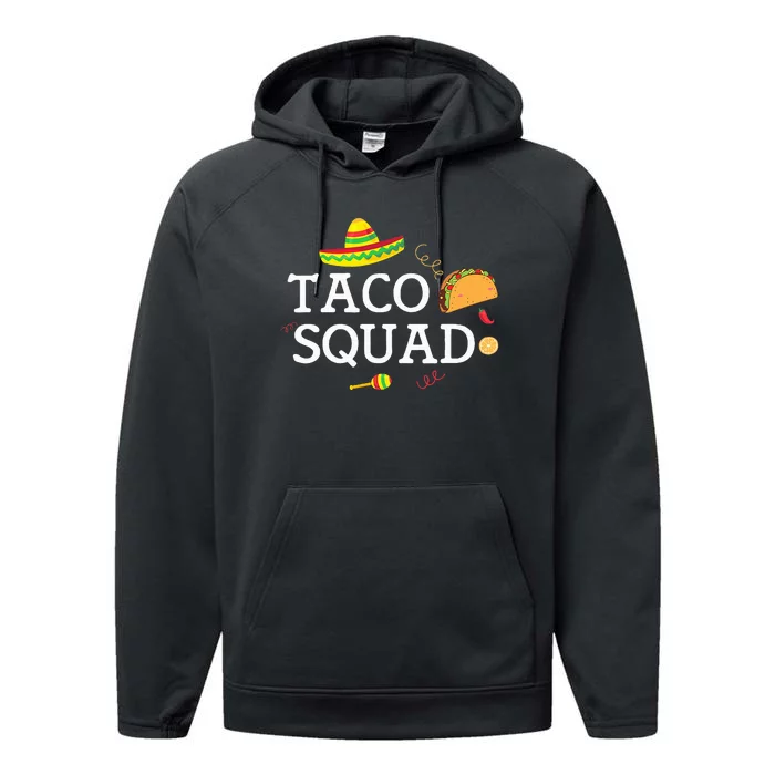 Taco Tuesday Funny Taco Squad Performance Fleece Hoodie