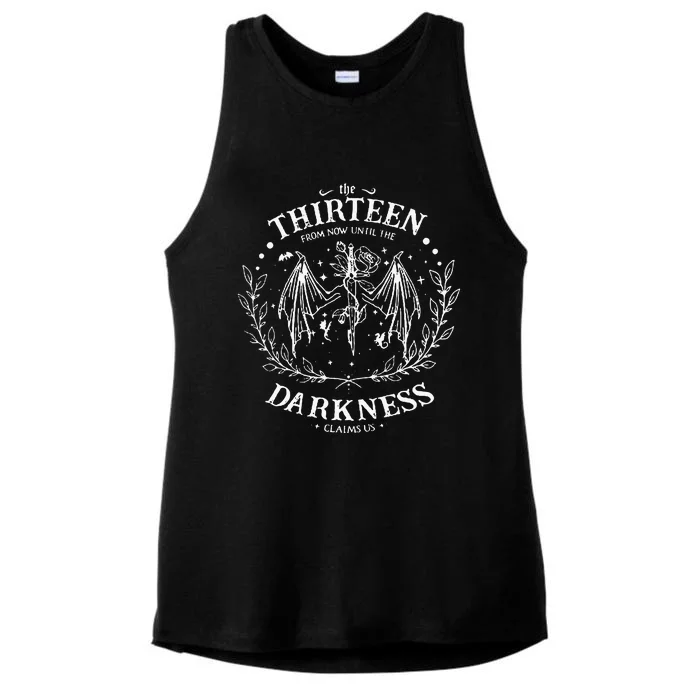 The Thirteen From Now Until The Darkness Claims Us Saying Ladies Tri-Blend Wicking Tank