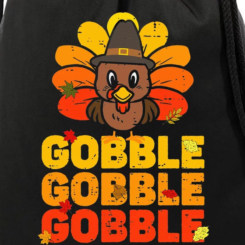 Thanksgiving Turkey Feast Adorable Gobble Gobble Drawstring Bag