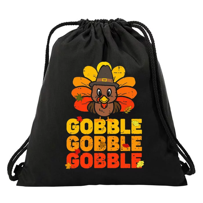 Thanksgiving Turkey Feast Adorable Gobble Gobble Drawstring Bag