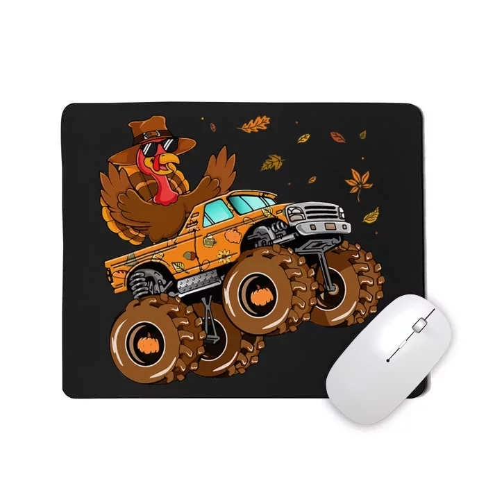 Thanksgiving Turkey Funny Riding Monster Truck Mousepad