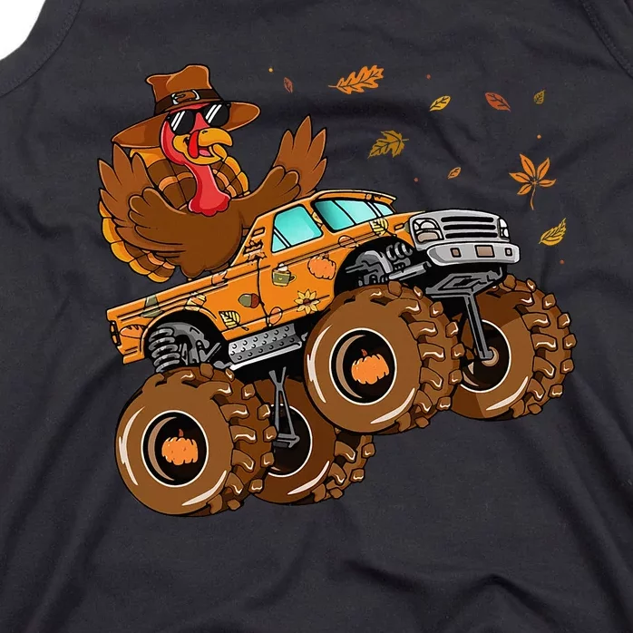 Thanksgiving Turkey Funny Riding Monster Truck Tank Top